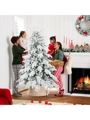 Homcom Green 6ft Artificial Snow Flocked Christmas Tree - Image 1 of 6