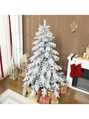 Homcom Green 6ft Artificial Snow Flocked Christmas Tree - Image 2 of 6
