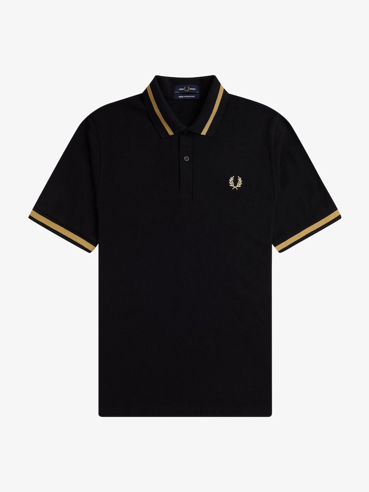 Fred Perry Black The Single Tipped Shirt - Image 1 of 3 Fred Perry Black The Single Tipped Shirt - Image 1 of 3