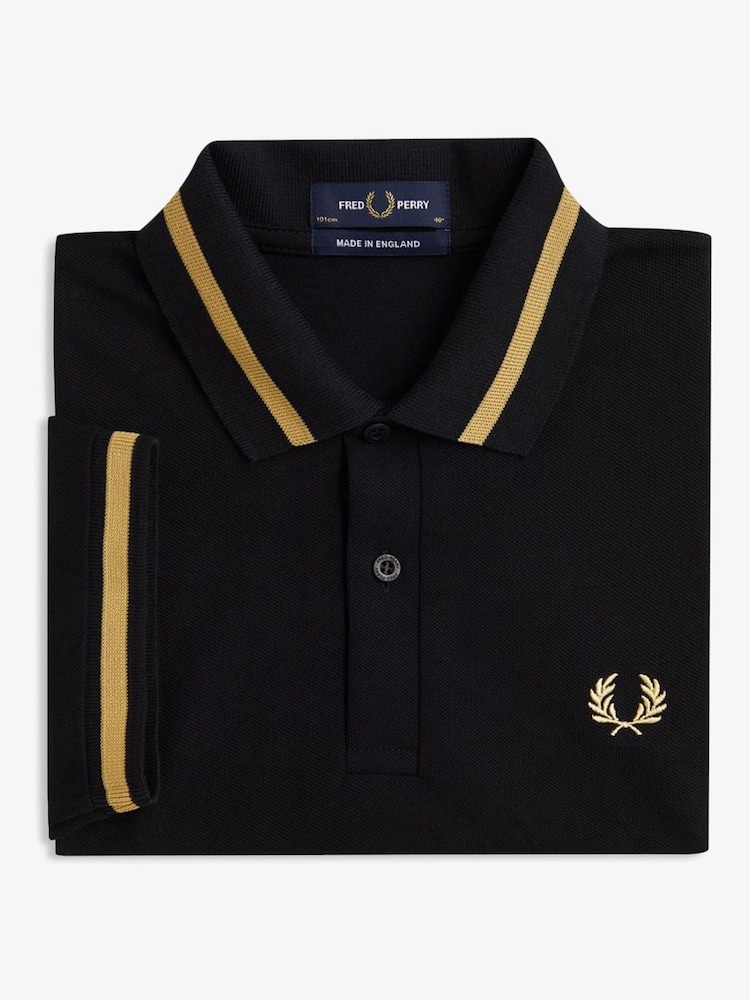 Fred Perry Black The Single Tipped Shirt - Image 3 of 3 Fred Perry Black The Single Tipped Shirt - Image 3 of 3