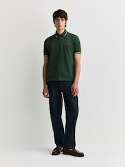 Fred Perry Green The Twin Tipped Shirt - Image 3 of 6