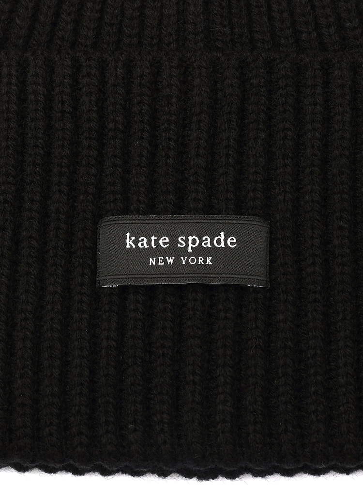 kate spade new york Sam Label Black Beanie - Image 4 of 4 kate spade new york Sam Label Black Beanie - Image 4 of 4