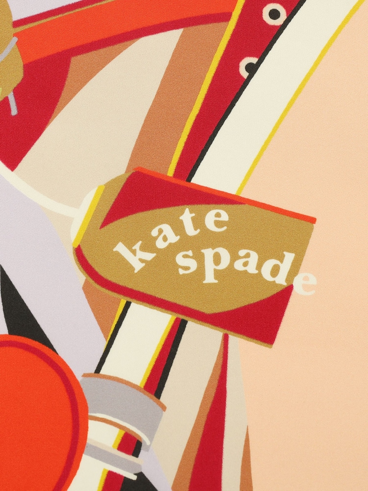 kate spade new york Pink Bag Chaos Silk Bandana Scarf - Image 4 of 4 kate spade new york Pink Bag Chaos Silk Bandana Scarf - Image 4 of 4