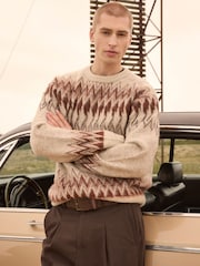 River Island Natural Fairisle Crew Jumper - Image 3 of 3
