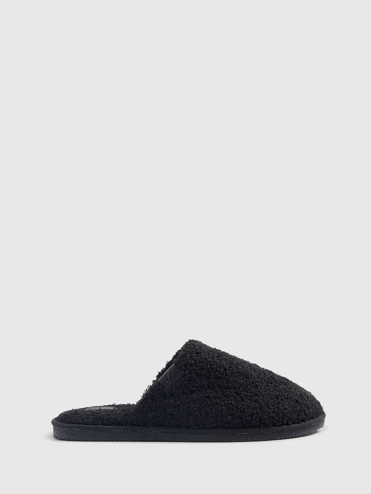 River Island Black Borg Mule Slippers - Image 1 of 5 River Island Black Borg Mule Slippers - Image 1 of 5