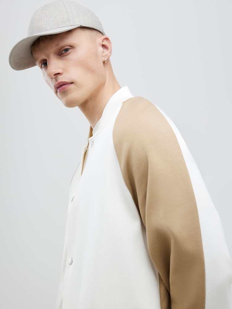 River Island Cream Blocked Bomber Jacket - Image 2 of 4