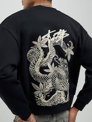 River Island Japanese Snake Crew Neck Sweat Top - Imagem 2 de 3