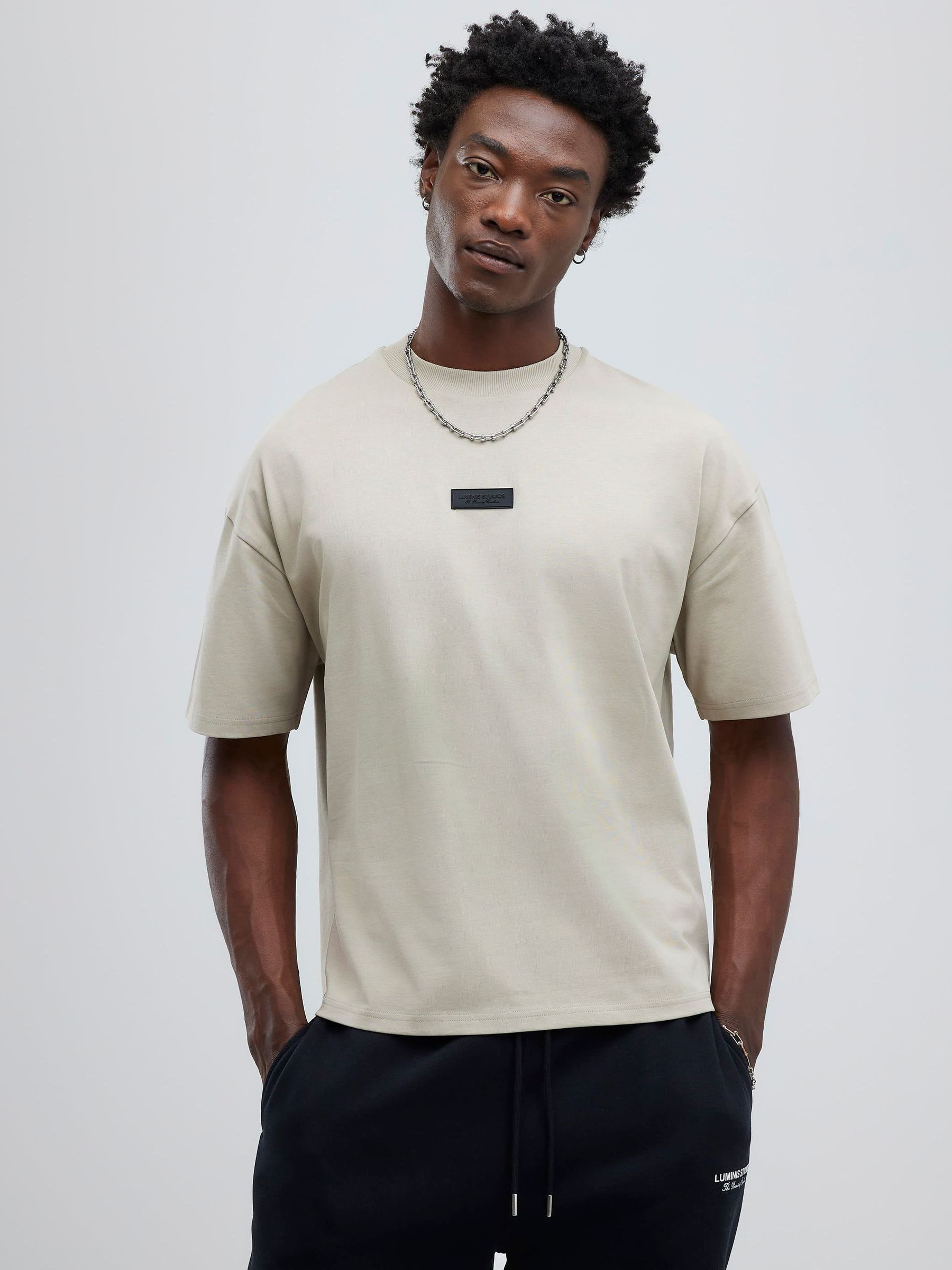 Buy River Island Natural Oversized Luminis Studios T-Shirt from