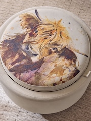 Tailored Linen Look Natural Hamish Print Ashton Upholstered Storage Stool - Image 6 of 10