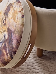 Tailored Linen Look Natural Hamish Print Ashton Upholstered Storage Stool - Image 7 of 10