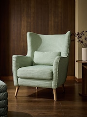 Geo Chenille Green Pendry Large Highback Armchair - Image 1 of 9