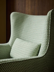 Geo Chenille Green Pendry Large Highback Armchair - Image 2 of 9