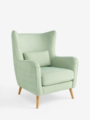 Geo Chenille Green Pendry Large Highback Armchair - Image 3 of 9