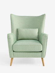 Geo Chenille Green Pendry Large Highback Armchair - Image 4 of 9