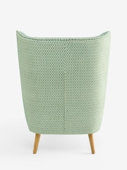 Geo Chenille Green Pendry Large Highback Armchair - Image 6 of 9