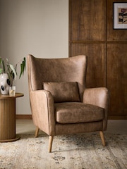 Easton Faux Leather Tan Leather Pendry Large Highback Armchair - Image 1 of 10