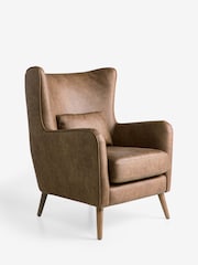 Easton Faux Leather Tan Leather Pendry Large Highback Armchair - Image 6 of 10