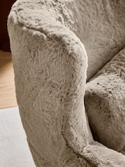 Oslo Faux Fur Mink Brown Pendry Large Highback Armchair - Image 5 of 10