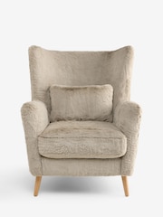 Oslo Faux Fur Mink Brown Pendry Large Highback Armchair - Image 7 of 10