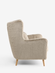 Oslo Faux Fur Mink Brown Pendry Large Highback Armchair - Image 8 of 10