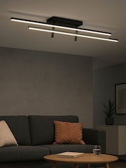 Eglo Black Trepiliano Metal Modern LED Linear Ceiling Light - Image 1 of 6