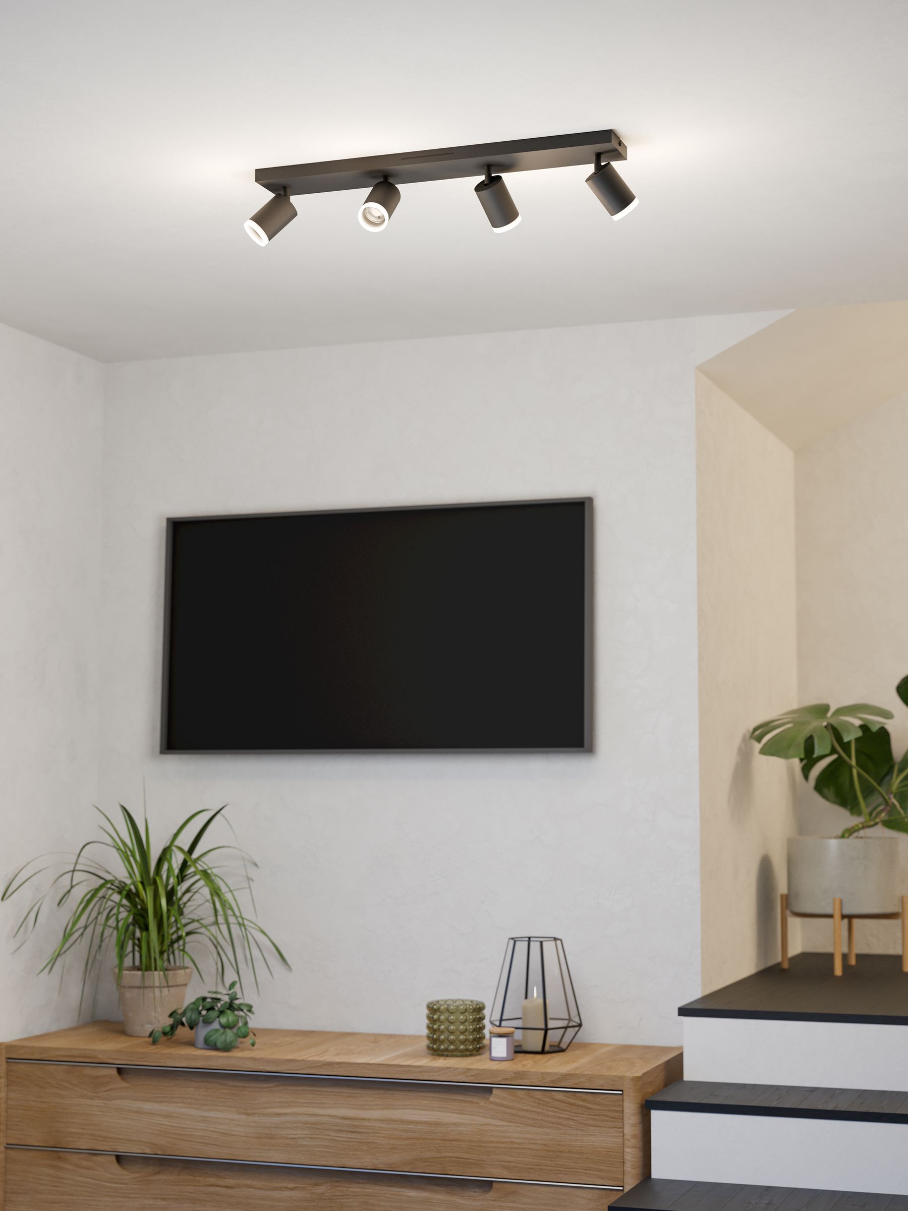 Eglo Black Melitelloz Smart Control Rgb Led 4 Light Spotlight - Image 5