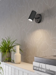 Eglo Black Portillo Aluminium & Steel Modern Wall Spotlight - Image 1 of 6