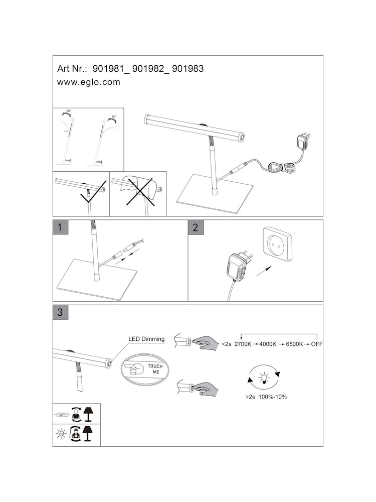 Eglo Black Portillo Aluminium & Steel Modern Wall Spotlight - Image 5 of 5 Eglo Black Portillo Aluminium & Steel Modern Wall Spotlight - Image 5 of 5