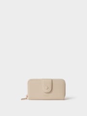 Crema - Osprey London The Core Medium Leather Popper Matinee Purse - Imagen 1 de 5