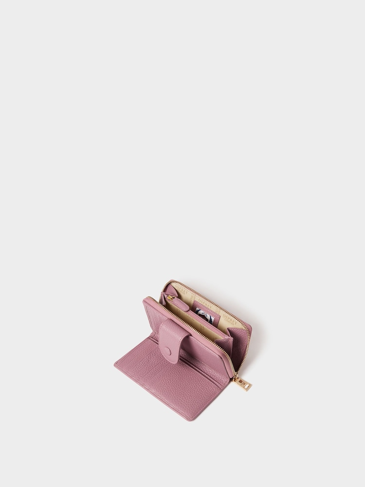 Morado - Osprey London The Core Medium Leather Popper Matinee Purse - Imagen 5 de 5