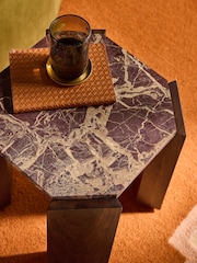 MADE.COM Red Cherry Marble Wynn Side Table - Image 2 of 6