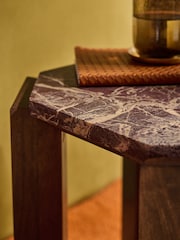 MADE.COM Red Cherry Marble Wynn Side Table - Image 3 of 6