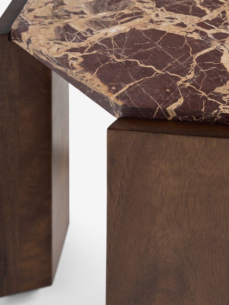 MADE.COM Red Cherry Marble Wynn Side Table - Image 6 of 6 MADE.COM Red Cherry Marble Wynn Side Table - Image 6 of 6