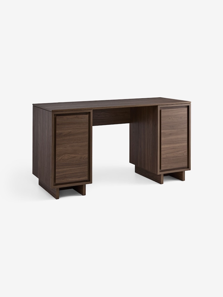 MADE.COM Dark Wood Effect Kaci Storage Desk - Image 1 of 6 MADE.COM Dark Wood Effect Kaci Storage Desk - Image 1 of 6