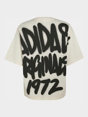 白色 - adidas Originals 喷绘标志字体 T 恤 - 7的图像7｝