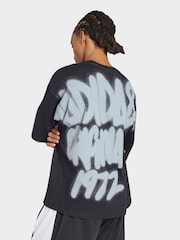 黑色 - adidas Originals 喷绘标志字体 T 恤 - 7的图像2｝