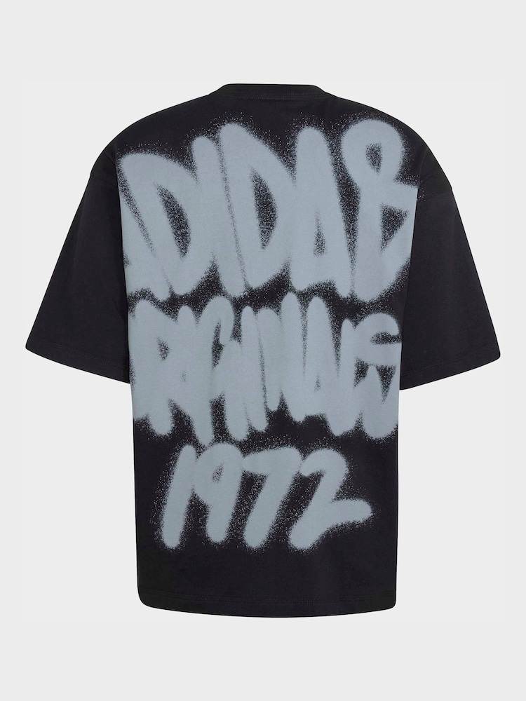 黑色 - adidas Originals 喷绘标志字体 T 恤 - 7的图像7｝