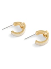 COACH Cream Signature C Enamel Huggie Earrings - Image 3 of 3