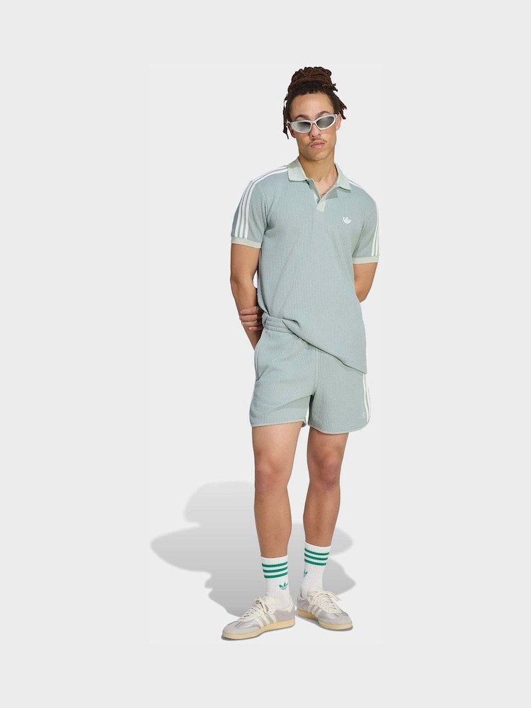 綠色 - adidas Originals Waffle Knit Sprinter Shorts - 圖片 1/6