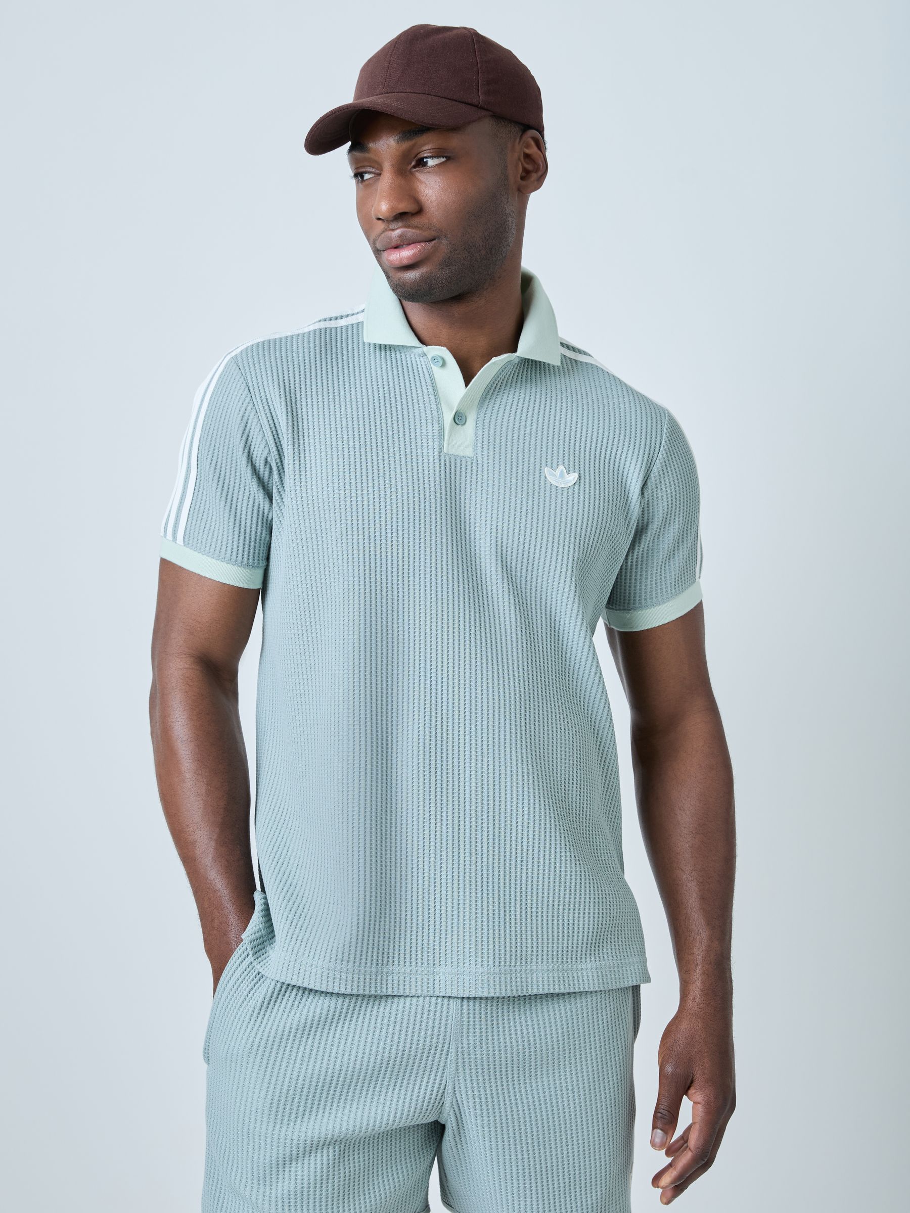 Buy adidas originals Green Waffle Polo Shirt from the Next UK