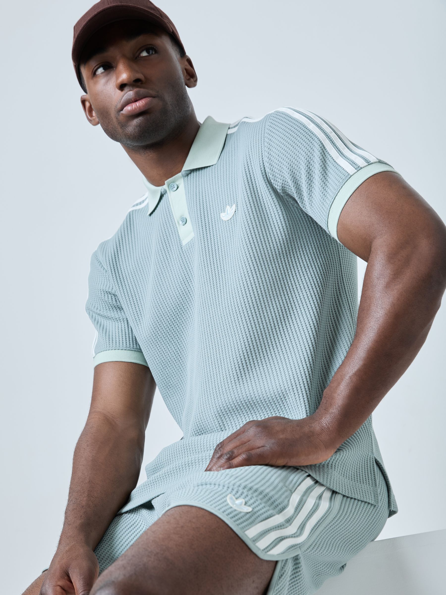Buy adidas originals Green Waffle Polo Shirt from the Next UK