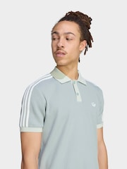 adidas originals Green Waffle Polo Shirt - Image 4 of 6