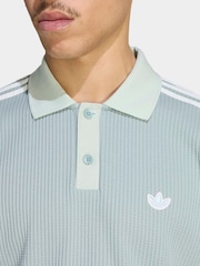adidas originals Green Waffle Polo Shirt - Image 5 of 6