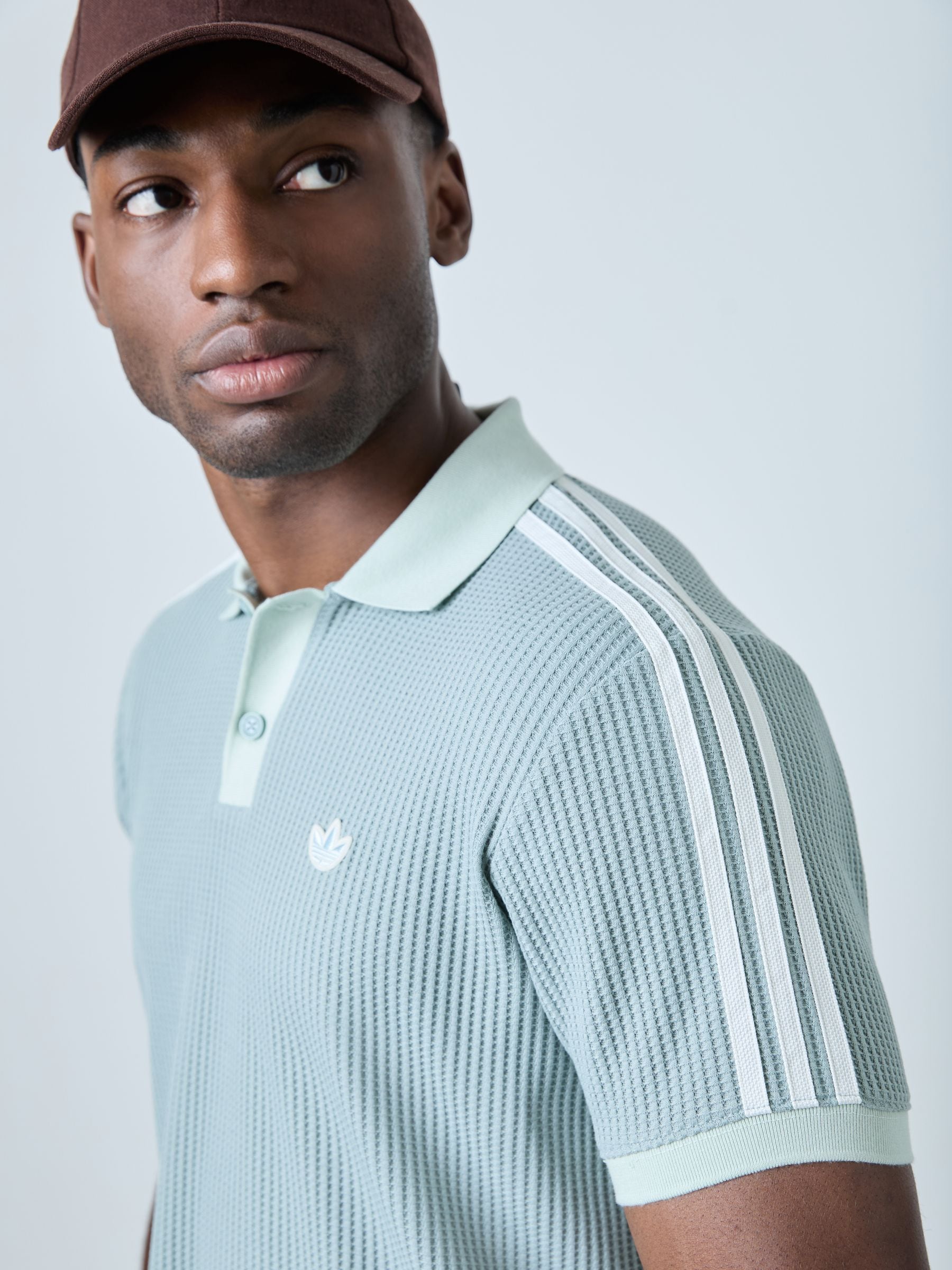Buy adidas originals Green Waffle Polo Shirt from the Next UK