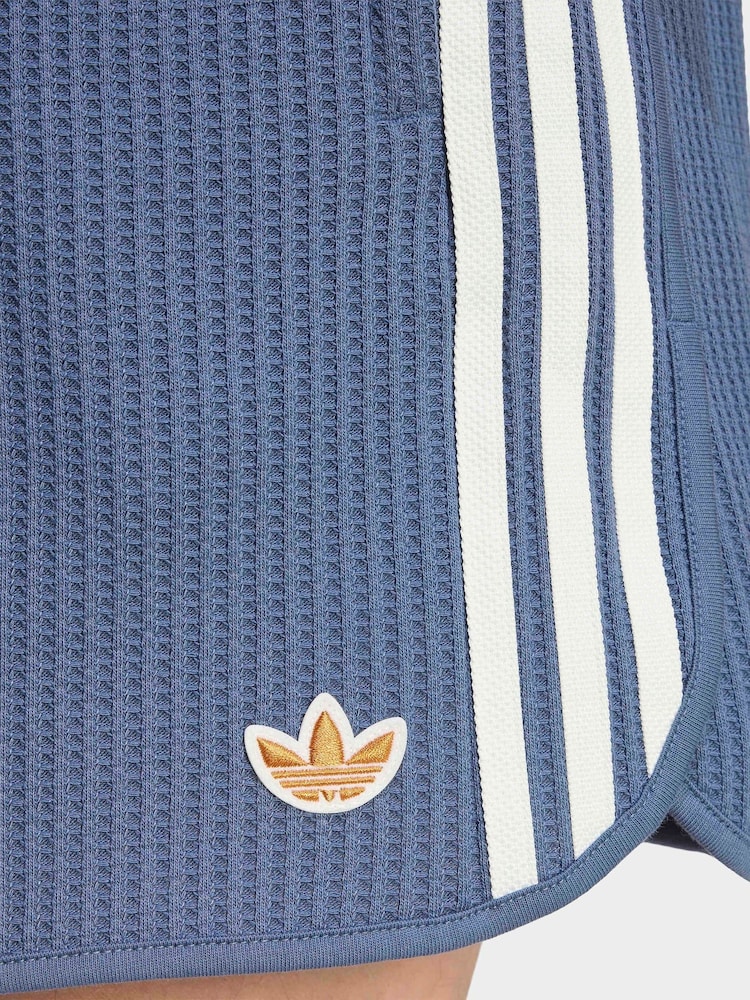 adidas Originals Navy Waffle Knit Sprinter Shorts - Image 5 of 5 adidas Originals Navy Waffle Knit Sprinter Shorts - Image 5 of 5