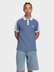adidas originals Navy Waffle Polo Shirt - Image 1 of 6