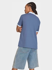 adidas originals Navy Waffle Polo Shirt - Image 3 of 6