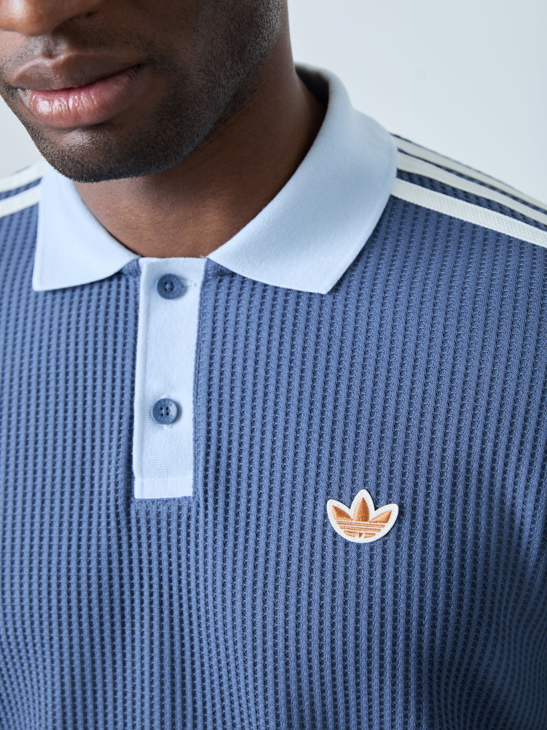 Buy adidas originals Navy Waffle Polo Shirt from the Next UK