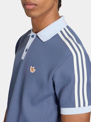 adidas originals Navy Waffle Polo Shirt - Image 5 of 6
