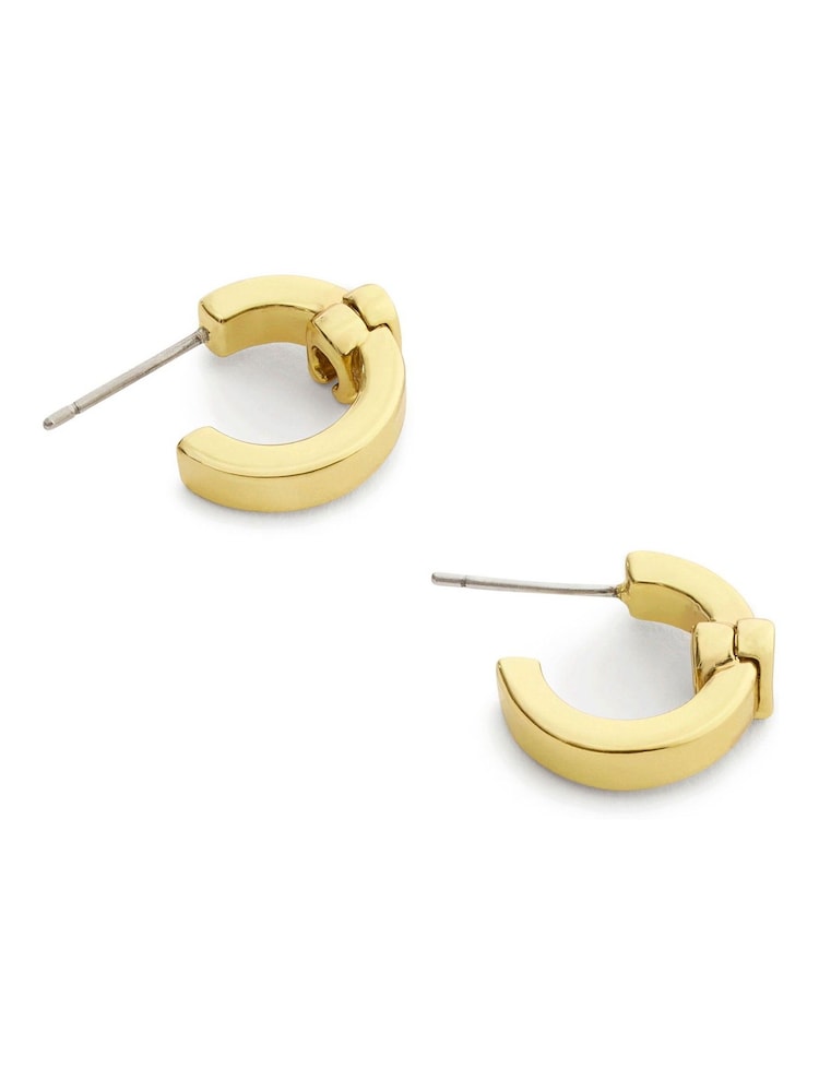 COACH Pink Signature C Huggie Earrings - Image 3 of 3 COACH Pink Signature C Huggie Earrings - Image 3 of 3